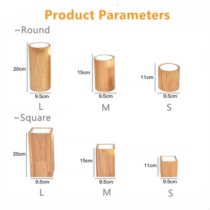 Spot scandinave LED circulaire en bois Rogely