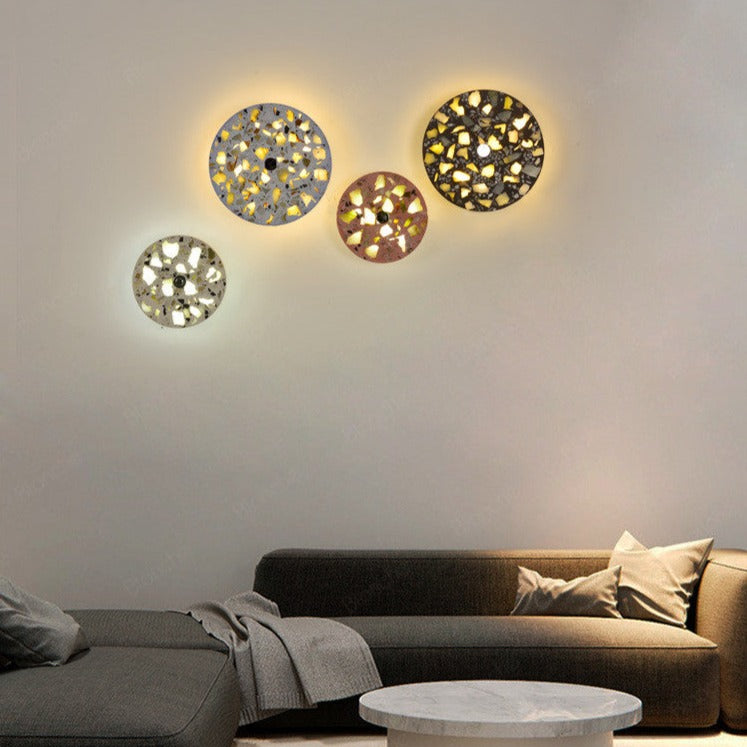Applique murale moderne LED circulaire style carrelage Ezra