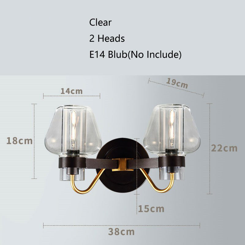 Applique murale industriel rétro en verre Berry