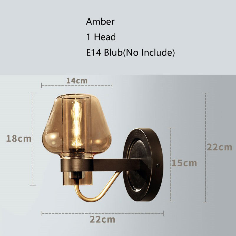 Applique murale industriel rétro en verre Berry