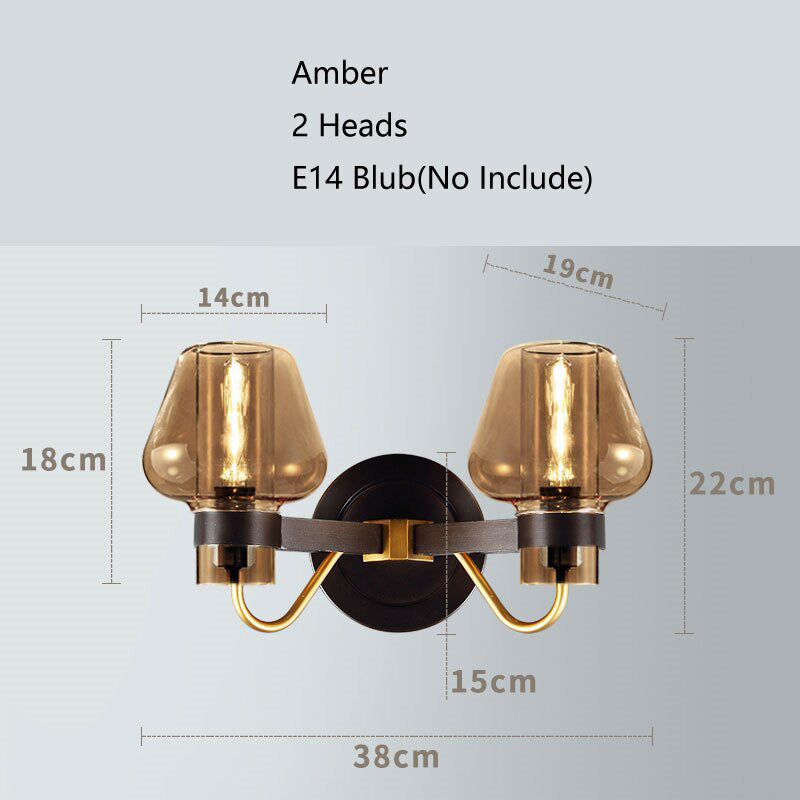 Applique murale industriel rétro en verre Berry