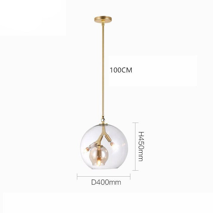 Suspension LED industrielle avec abat-jour en verre Kiria