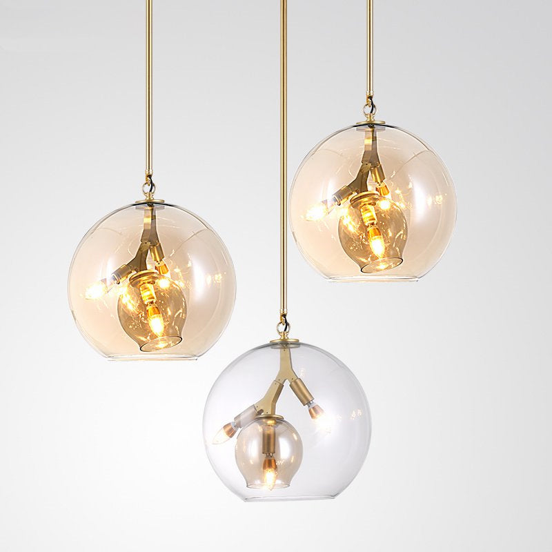 Suspension LED industrielle avec abat-jour en verre Kiria