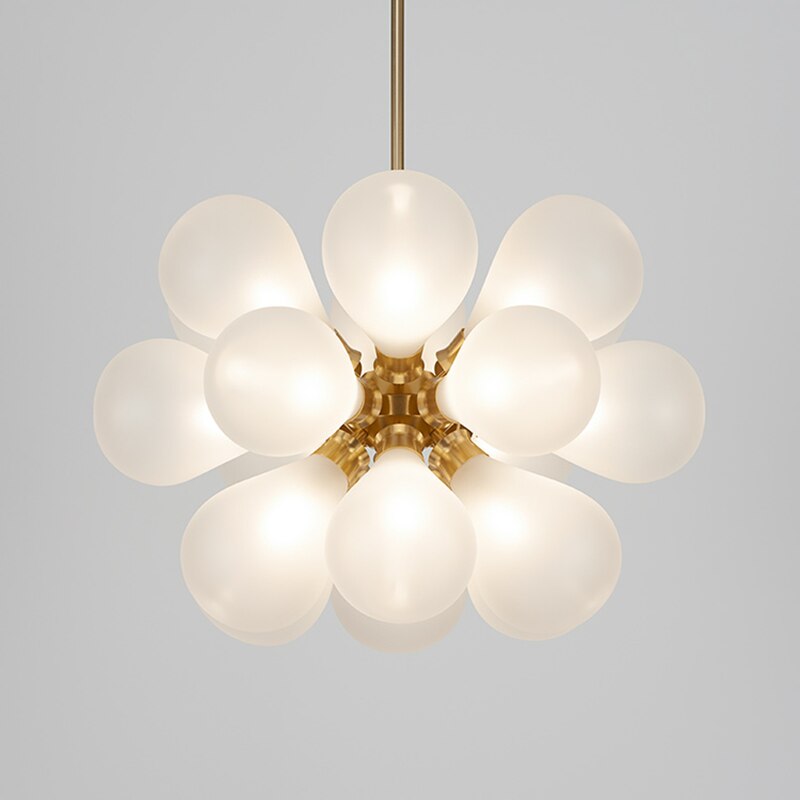 Lustre moderne avec multiple boule en verre Beans