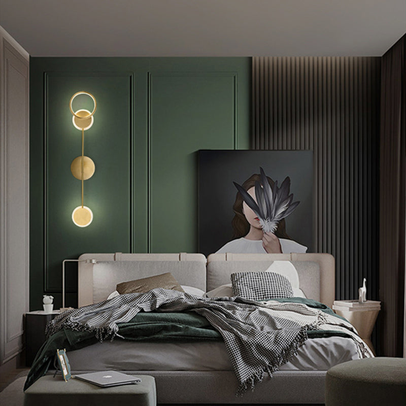 Applique murale moderne LED circulaire en métal doré Sicily