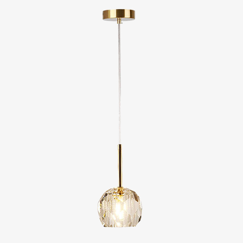 Suspension moderne LED avec abat-jour en cristal Ansley