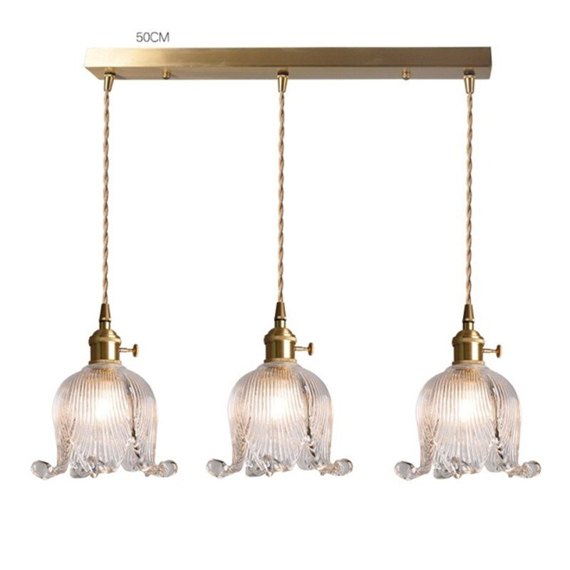 Suspension vintage LED avec abat-jour en verre Finnian