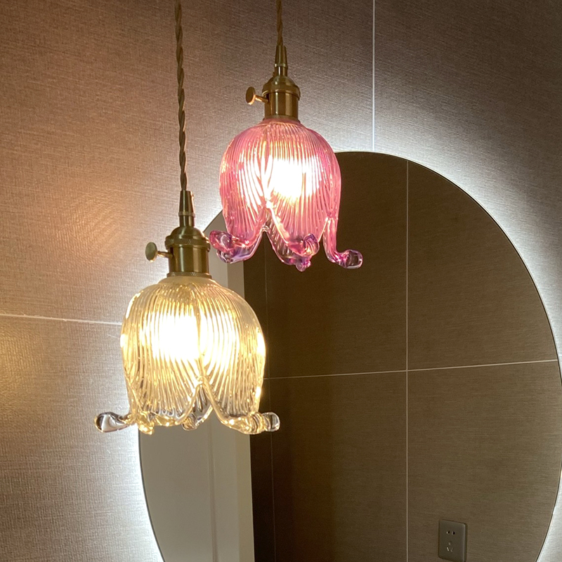 Suspension vintage LED avec abat-jour en verre Finnian