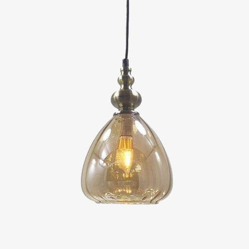 Suspension rétro LED en verre cristal colorée Coffee
