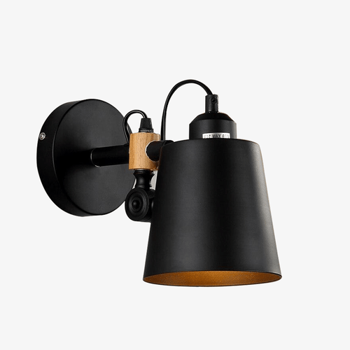 Applique murale design en bois et métal noire Sitting