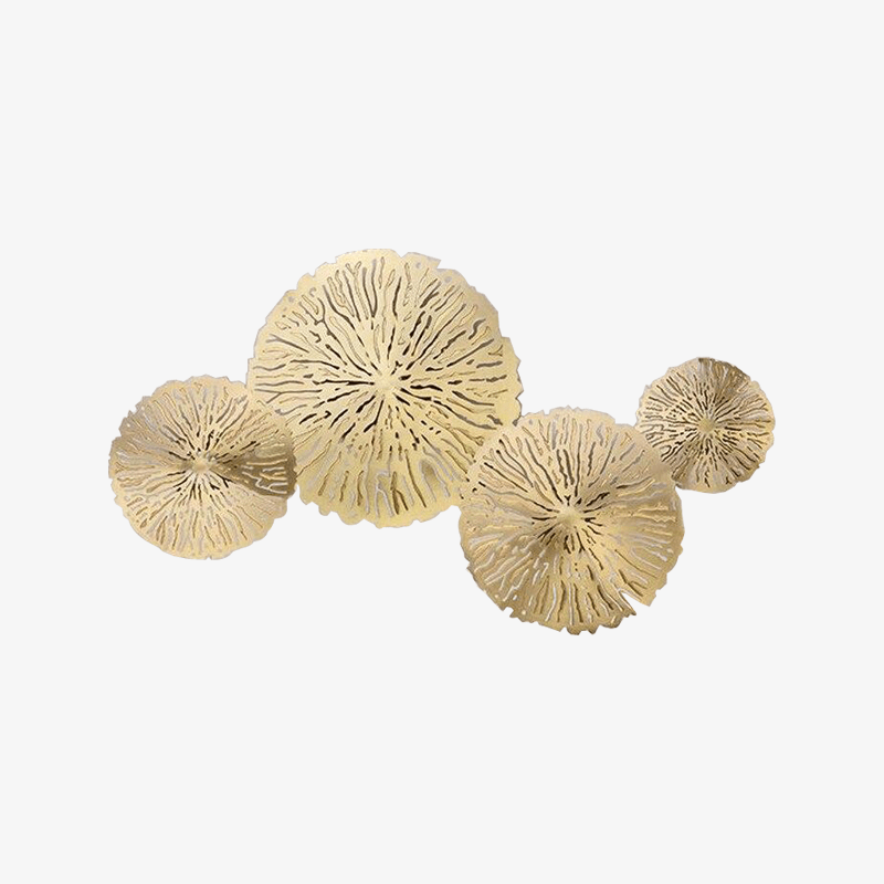 Applique murale design LED avec plusieurs disques doré ou cuivré style fleurs
