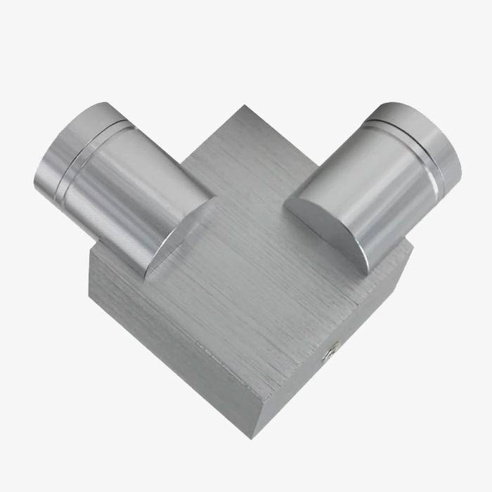 Applique murale LED chromée avec deux spots