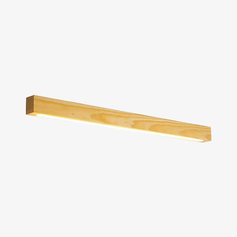 Applique murale moderne LED allongée en bois style Nordic