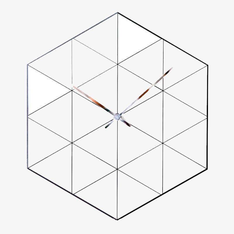 Horloge murale design hexagonale avec triangles Personality