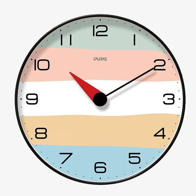 Horloge murale ronde bandes de couleurs Rato