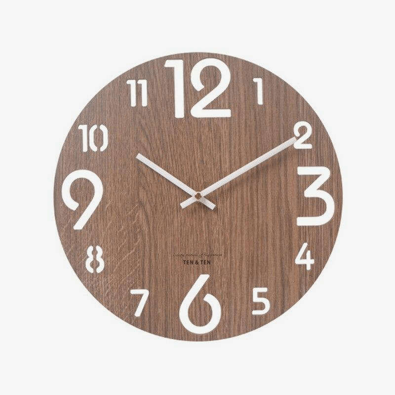 Horloge murale ronde en bois style Tee I 30cm