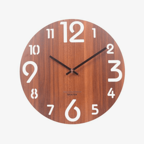 Horloge murale ronde en bois style Tee II 30cm
