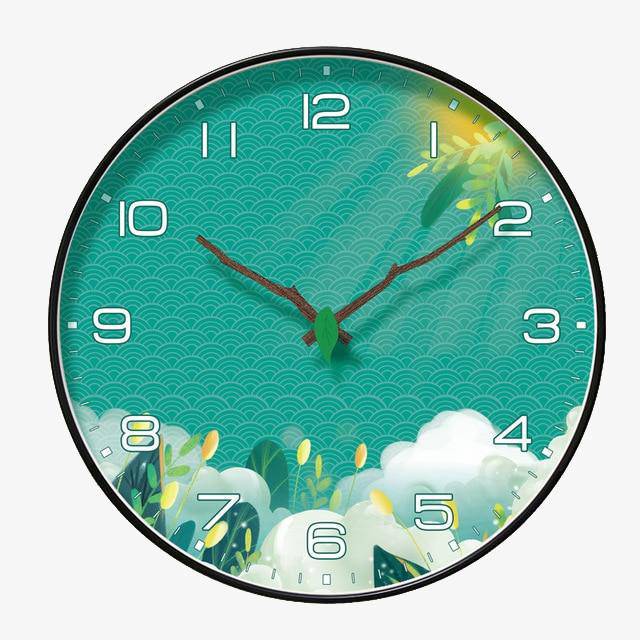 Horloge murale ronde verte Rato