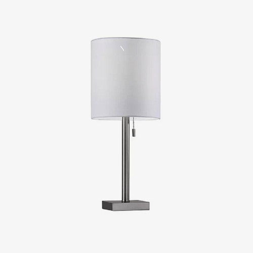 Lampe à poser design en métal LED avec abat-jour blanc