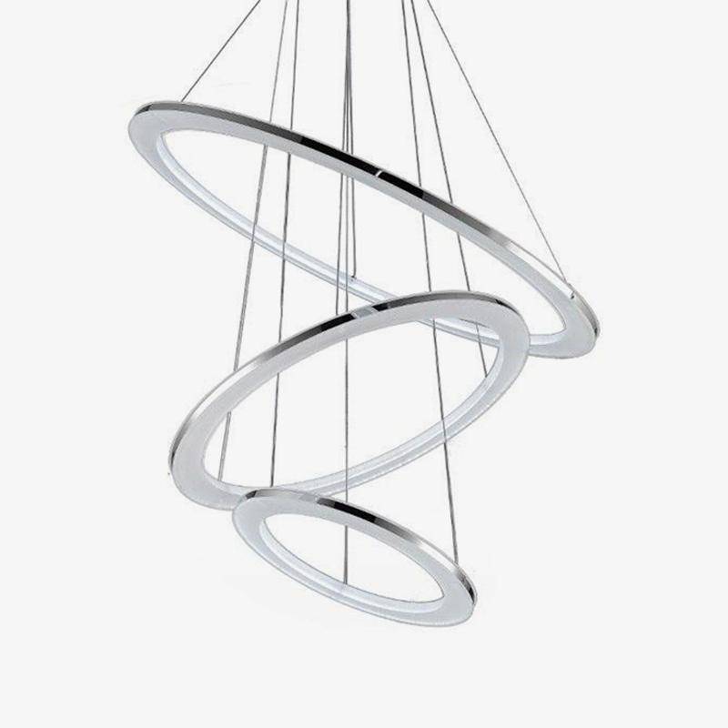 Lustre design avec plusieurs cercles chromés entrelacés Rings
