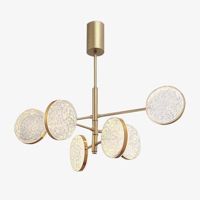 Lustre design doré à branches et lampes Luxury