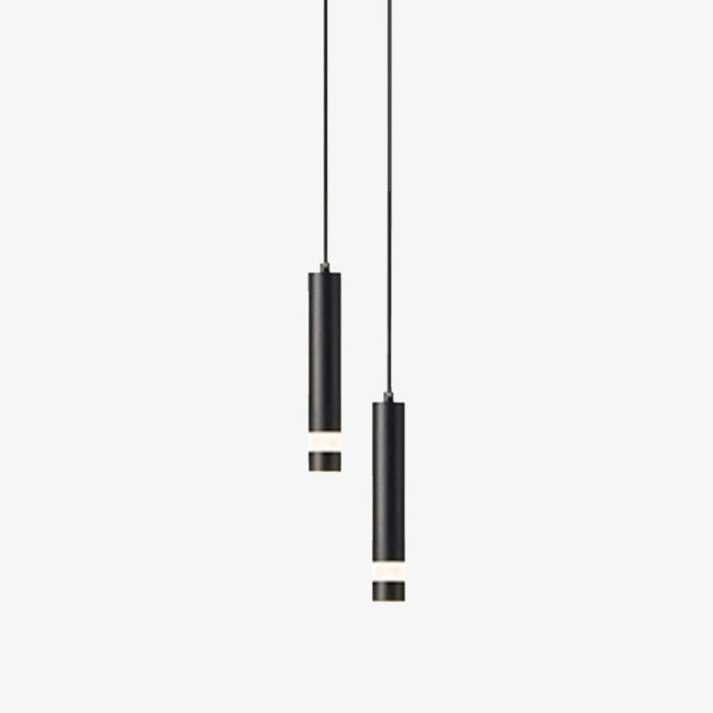 Lustre design LED tube lumineux doré ou noir Amias