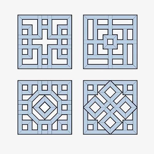 Miroir mural carré design avec formes Decor