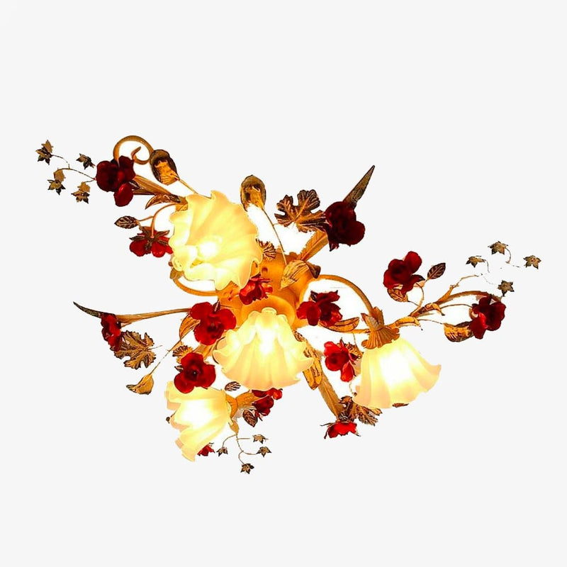 Plafonnier LED avec fleurs en verre Mount