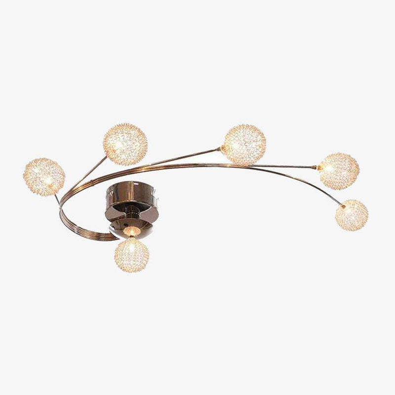 Plafonnier LED chromé avec boules