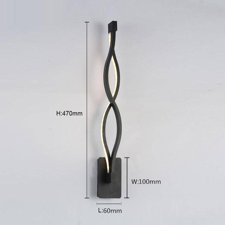 Applique murale design LED avec courbes en métal Sconce