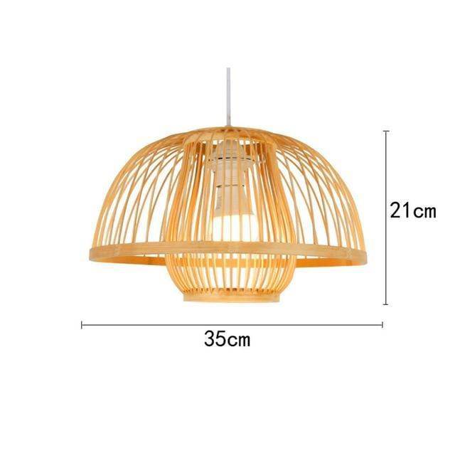 Suspension en bambou LED avec différents cylindres style Asian