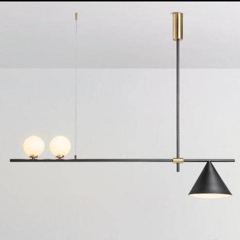 Lustre design avec lampe en boule et cône Magic