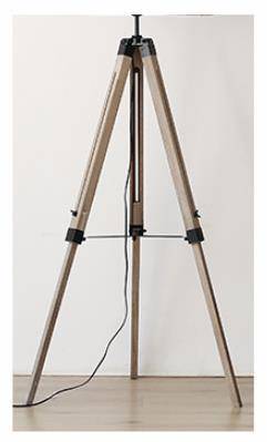 Lampadaire trépied ajustable avec abat-jour en tissu American