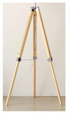 Lampadaire trépied ajustable avec abat-jour en tissu American