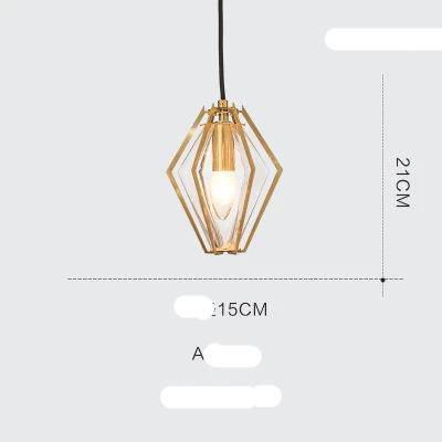 Suspension design à LED en verre et cage dorées