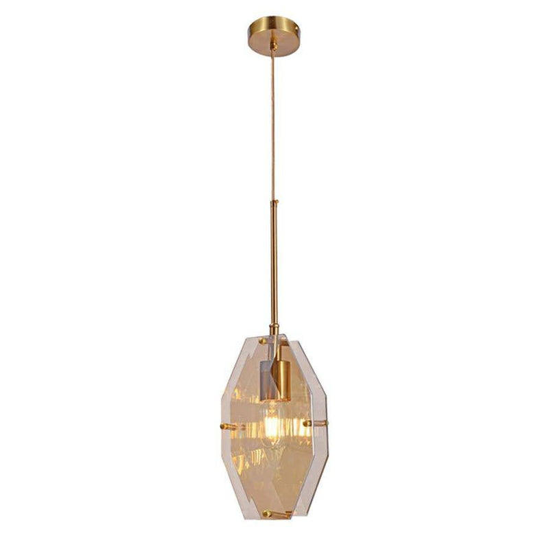 Suspension design LED aux formes géométriques en verre Luxury