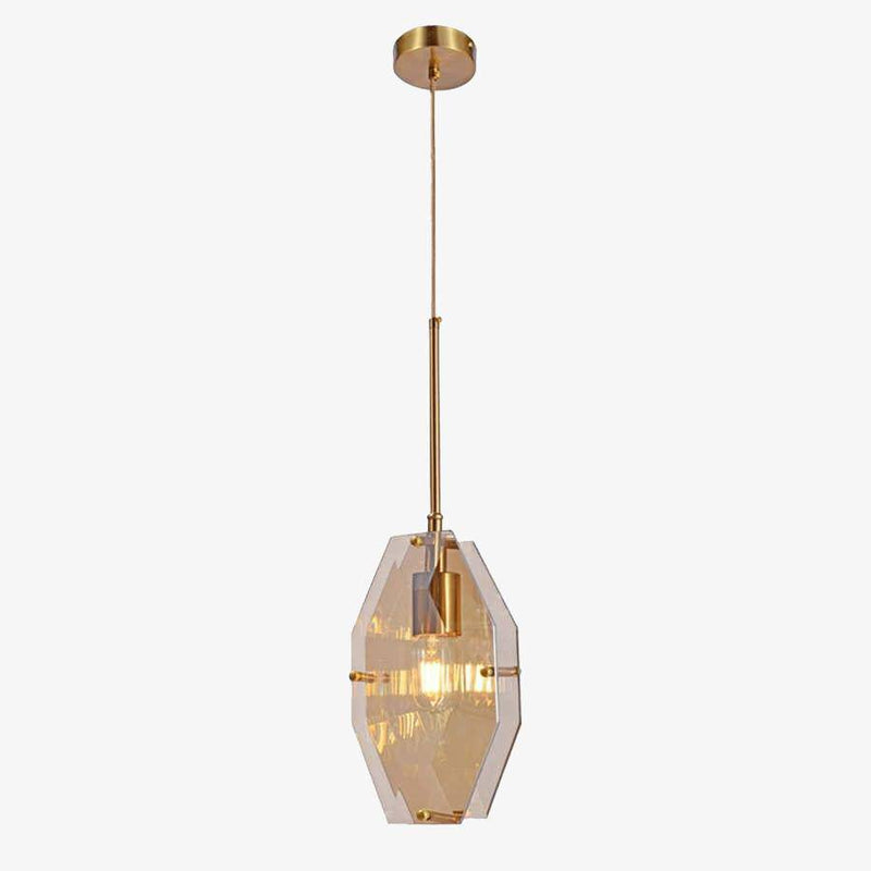 Suspension design LED aux formes géométriques en verre Luxury