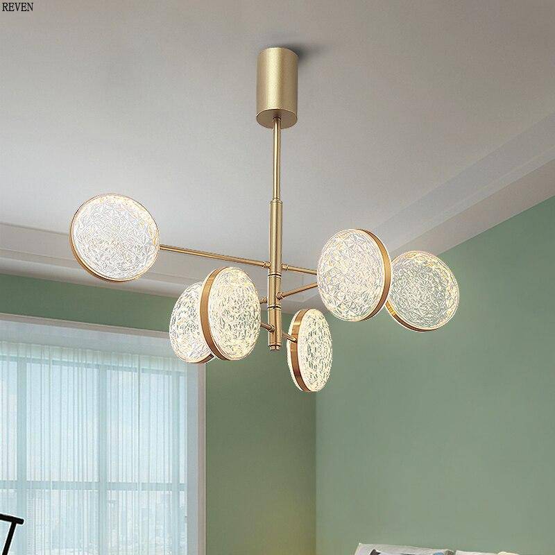 Lustre design doré à branches et lampes Luxury