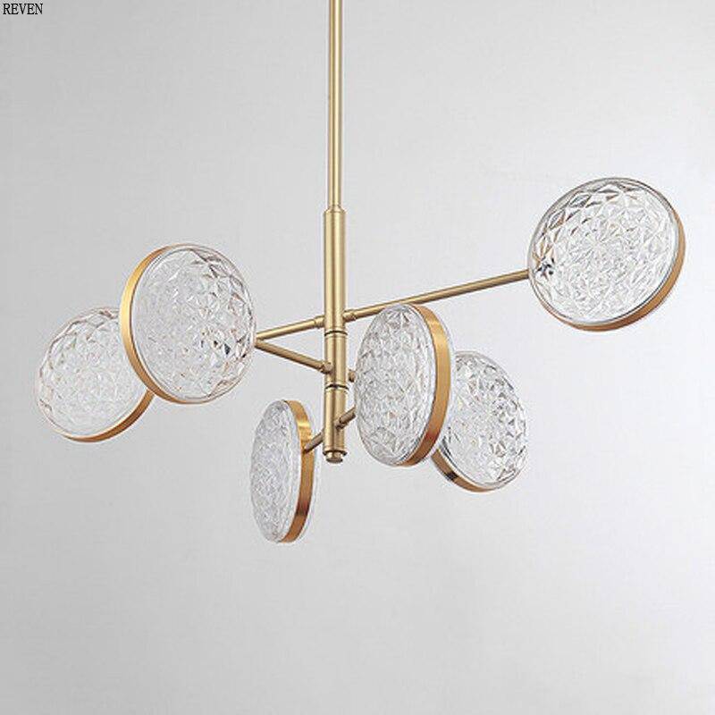 Lustre design doré à branches et lampes Luxury