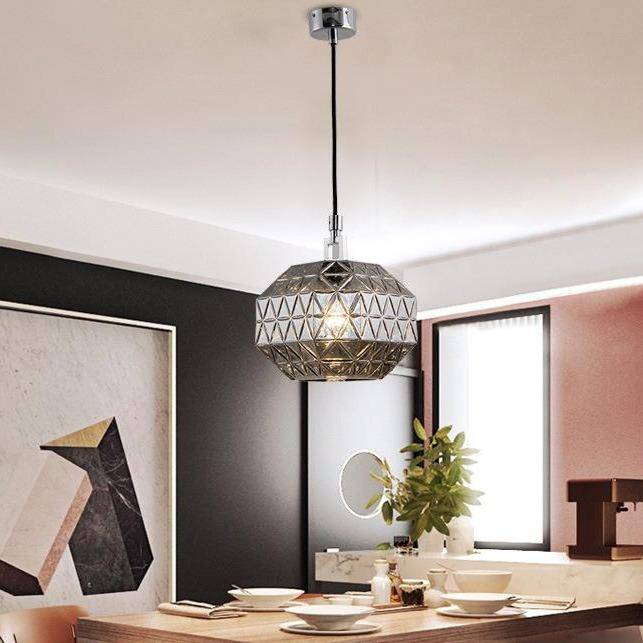 Suspension rétro LED en verre aux motifs Luxury