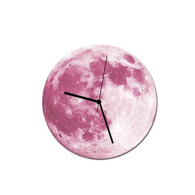 Horloge murale ronde lune colorée 30cm Luminous