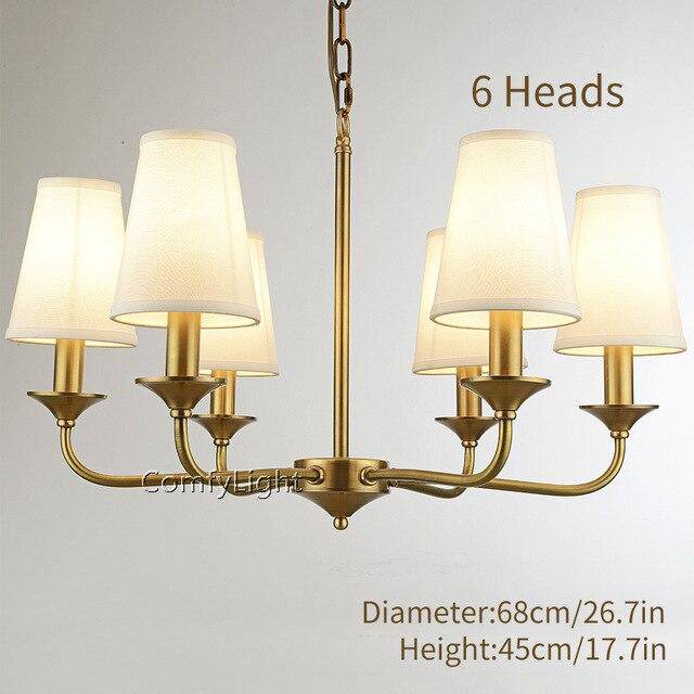 Lustre doré avec abat-jours Royal