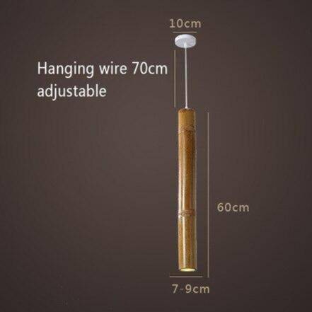 Suspension en bambou LED en forme cylindrique style Hang