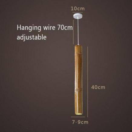 Suspension en bambou LED en forme cylindrique style Hang