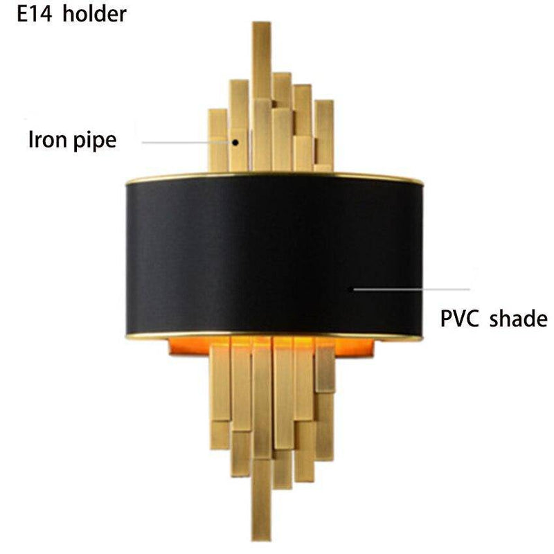 Applique LED noire et doré Pipe