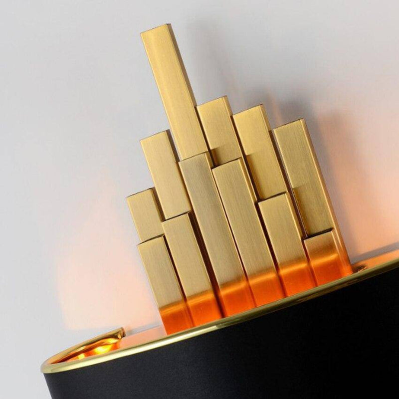 Applique LED noire et doré Pipe