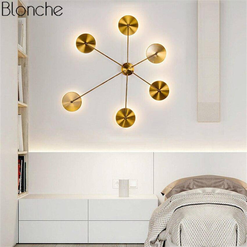 Applique murale design LED avec 5 disques en métal Loft