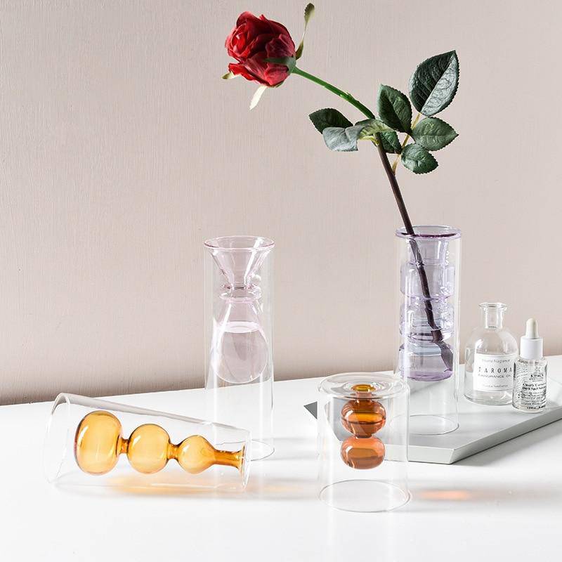 Vase en verre design aux couleurs style Creative