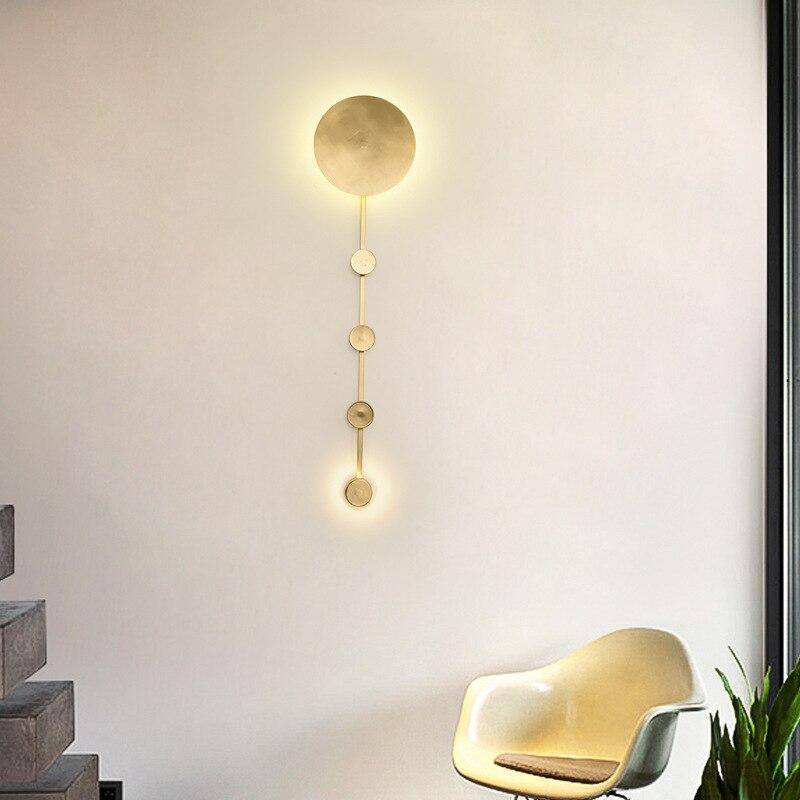 Applique murale design LED dorée avec disque style Shining