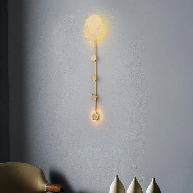 Applique murale design LED dorée avec disque style Shining
